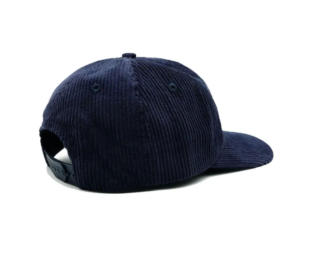 Wholesale Products Corduroy Custom Logo Baseball Cap 2D Embroidery 6-Panel Curved Brim High Quality Navy Blue Baseball Cap 3