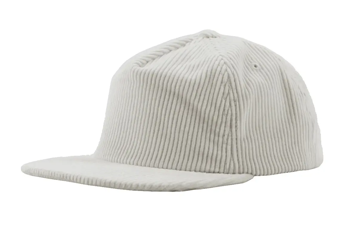 Wholesale Products Corduroy Plain Snapback Cap Custom Logo 5-Panel Unstructured Flat Brim High Quality Adjustable Snapback Cap 4