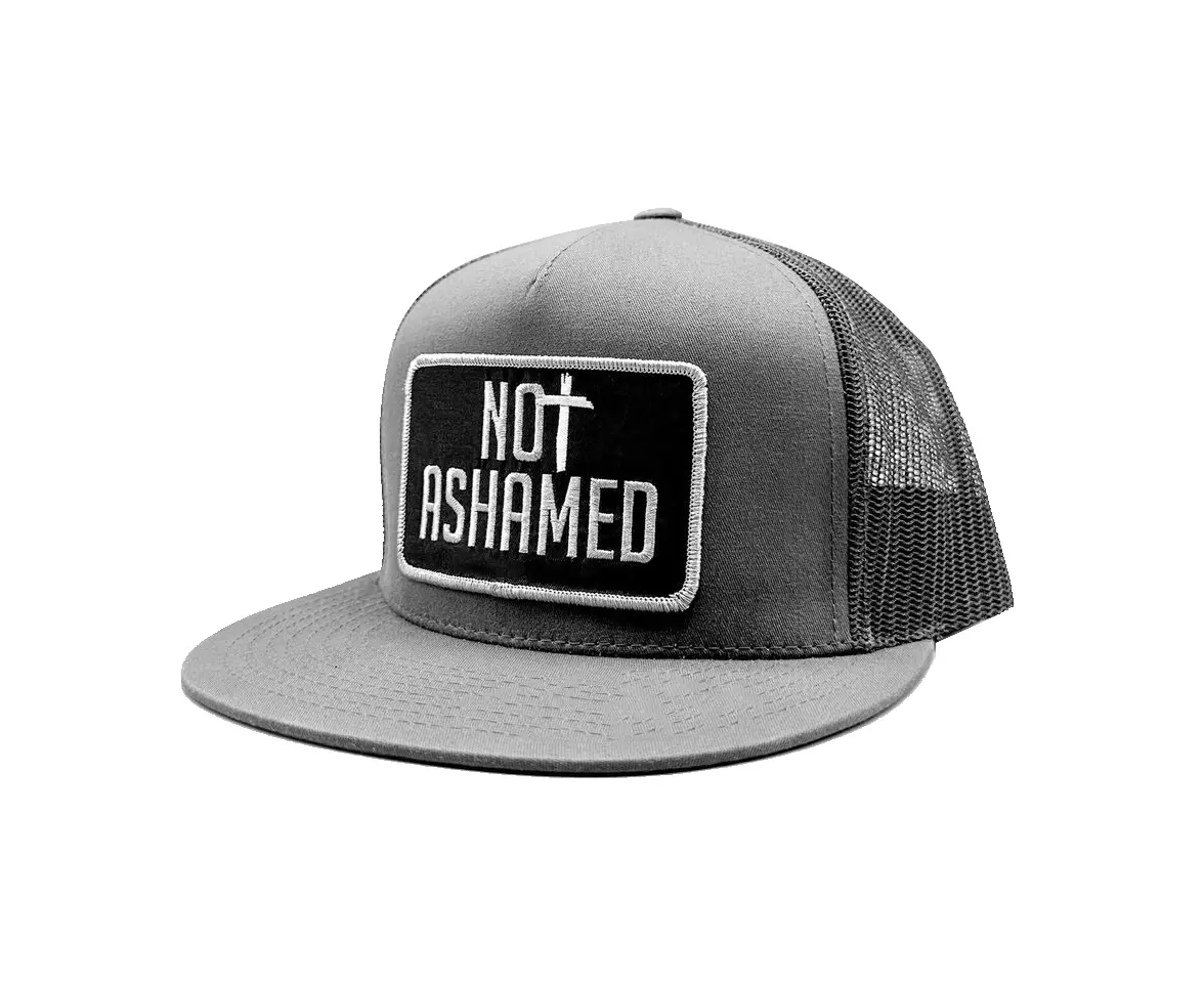 Wholesale Products Flat Brim Trucker Hats with Custom Logo High Quality Grey Color Hiphop Fashion Soft Headwear Trucker Hat 4