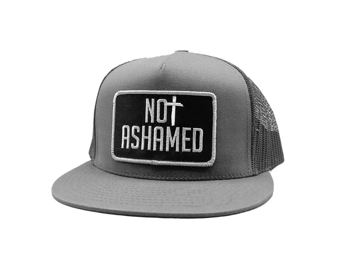 Wholesale Products Flat Brim Trucker Hats with Custom Logo High Quality Grey Color Hiphop Fashion Soft Headwear Trucker Hat 2