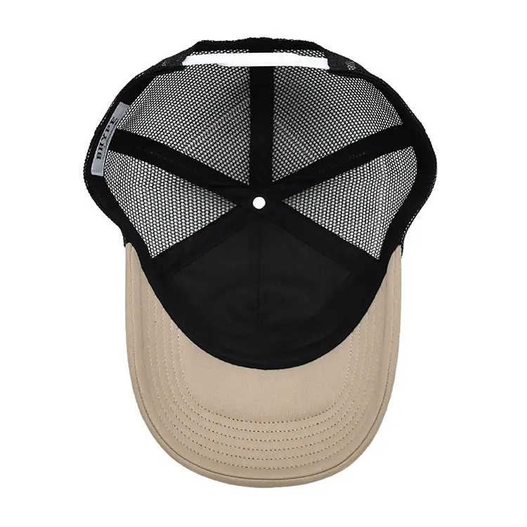 Wholesale Products Foam Trucker Hat 5 Panels Curved Brim High Quality Beige/White Color Low Profile Cotton Trucker Hat 4