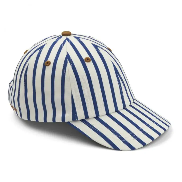 Wholesale Products Striped-Pattern 6-Panel Curved Brim High Quality Blue and Green Color Low Profile Dad Hat Baseball Cap 2