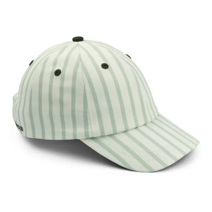 Wholesale Products Striped-Pattern 6-Panel Curved Brim High Quality Blue and Green Color Low Profile Dad Hat Baseball Cap