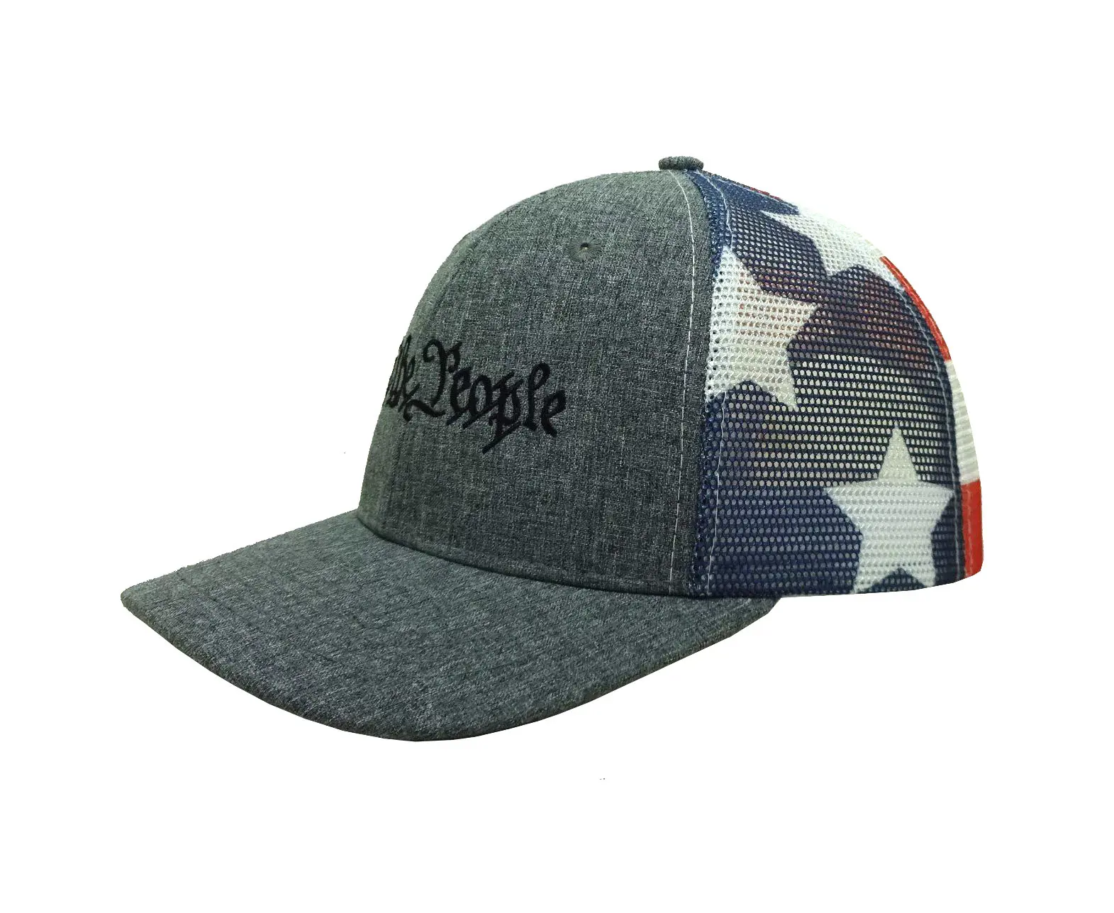 Wholesale Products Trucker Hats Embroidery 6-Panel Curved Brim High Quality Grey Color Medium Profile Mesh Back Cap Trucker Hat 2