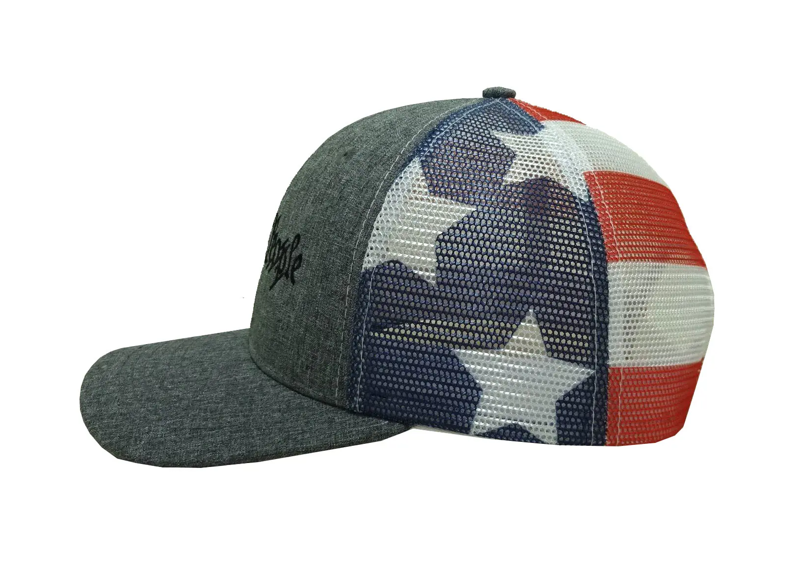 Wholesale Products Trucker Hats Embroidery 6-Panel Curved Brim High Quality Grey Color Medium Profile Mesh Back Cap Trucker Hat 4