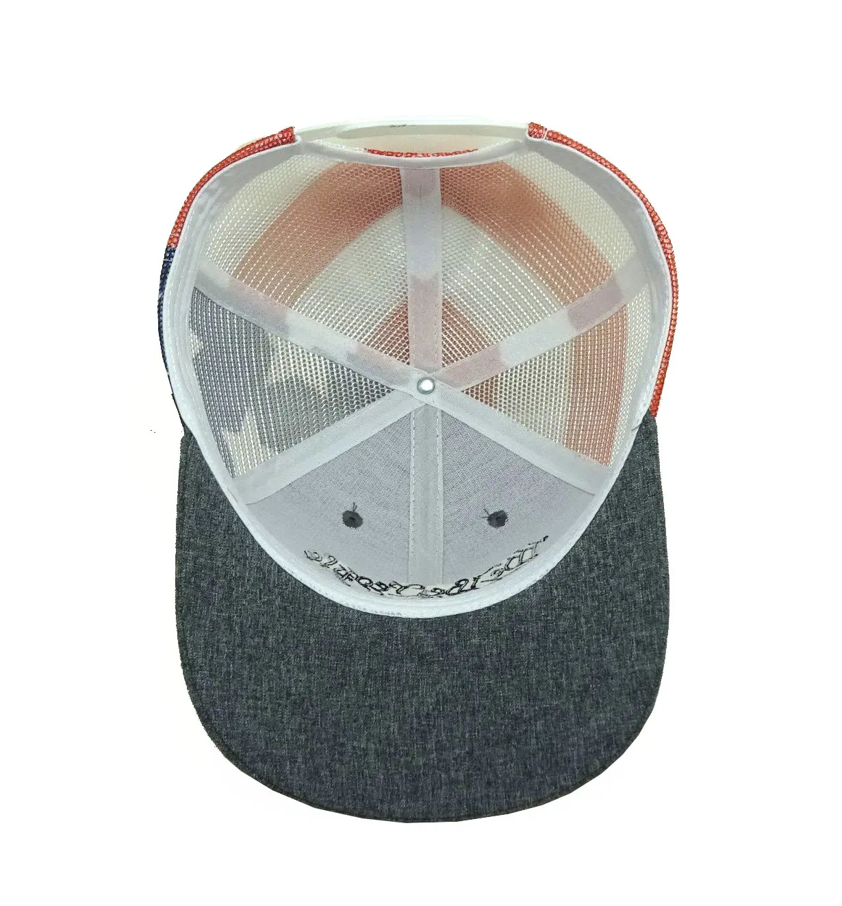 Wholesale Products Trucker Hats Embroidery 6-Panel Curved Brim High Quality Grey Color Medium Profile Mesh Back Cap Trucker Hat 6