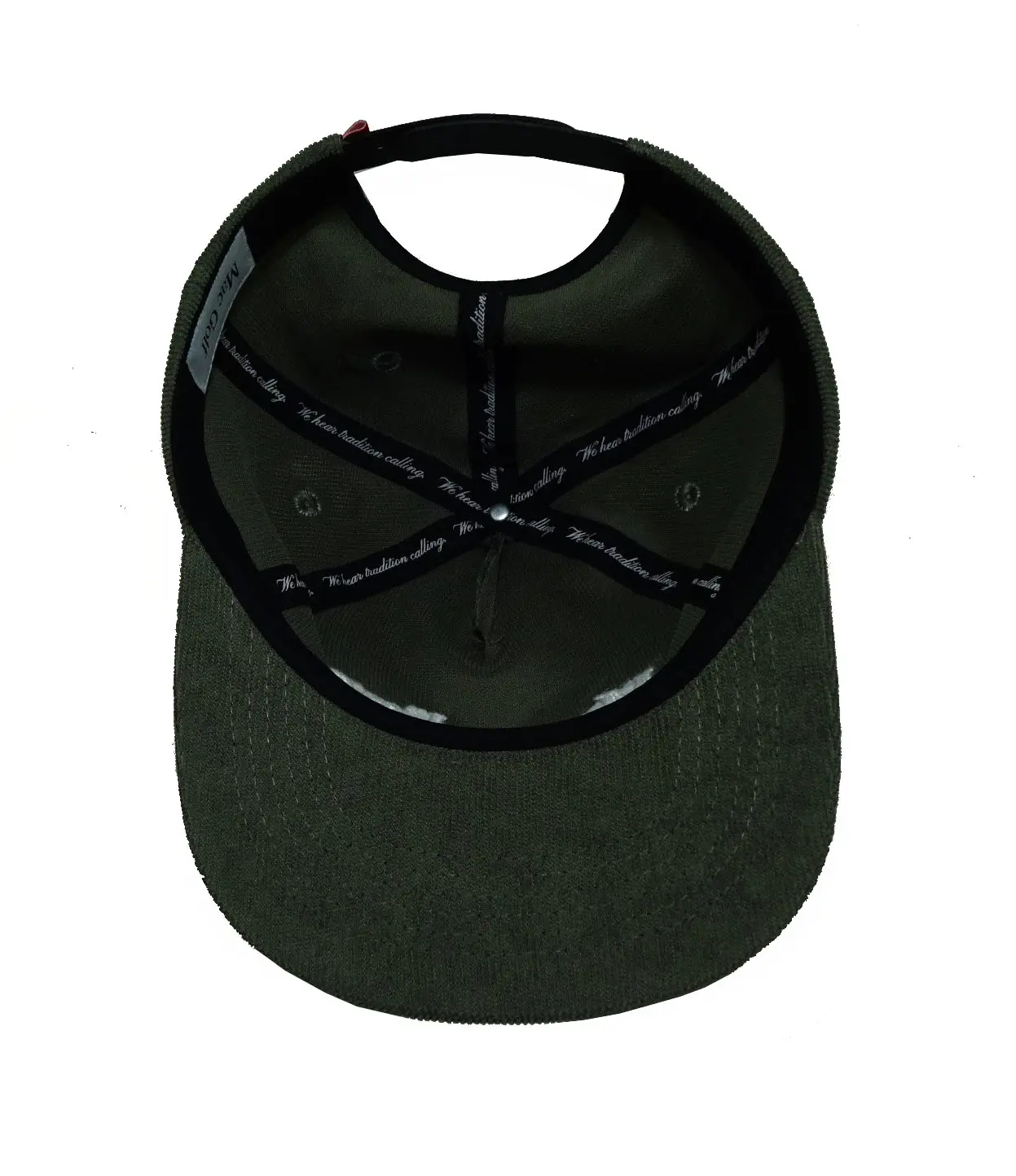 Wholesale Products Unstructured Corduroy Hat Custom Logo Flat Brim High Quality Green Color Medium Profile Snapback Cap 5