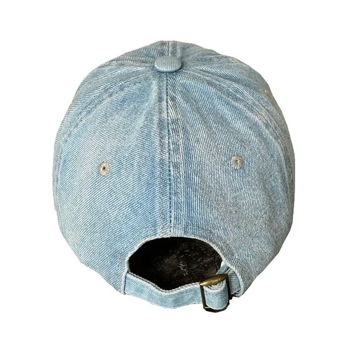 Wholesale Products Vintage Washed Denim Hat Custom Logo 6-Panel Curved Brim High Quality Low Profile Sports Cap Baseball Cap 6