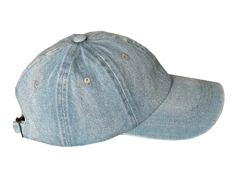 Wholesale Products Vintage Washed Denim Hat Custom Logo 6-Panel Curved Brim High Quality Low Profile Sports Cap Baseball Cap 4