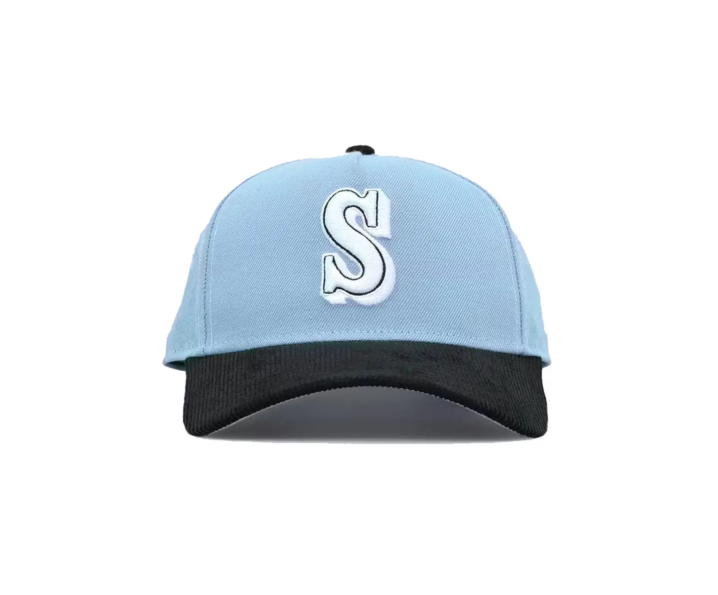 Wholesale Promotional 5 Panels Baseball Cap with Custom Logo High Quality Curved Brim 2 Tone Adjustable Baseball Cap for Man 1