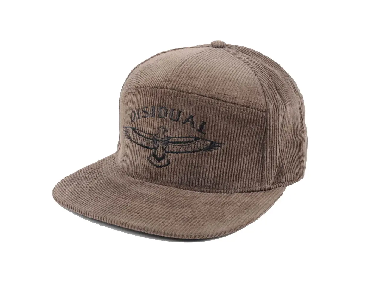 Wholesale Promotional 7 Panel Corduroy Snapback Cap with Custom Logo Flat Visor Hiphop Outdoor Headwear From Vietnam Supplier 2