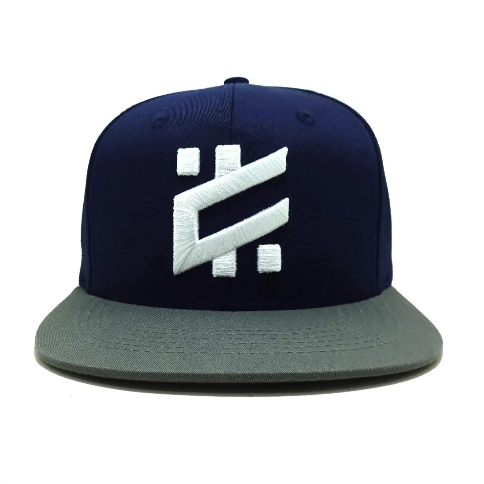 Wholesale Promotional Flat Visor Snapback Cap with Custom Logo Hiphop 6 Panel High Quality 3D Embroidery 2 Tone Snapback Cap 1