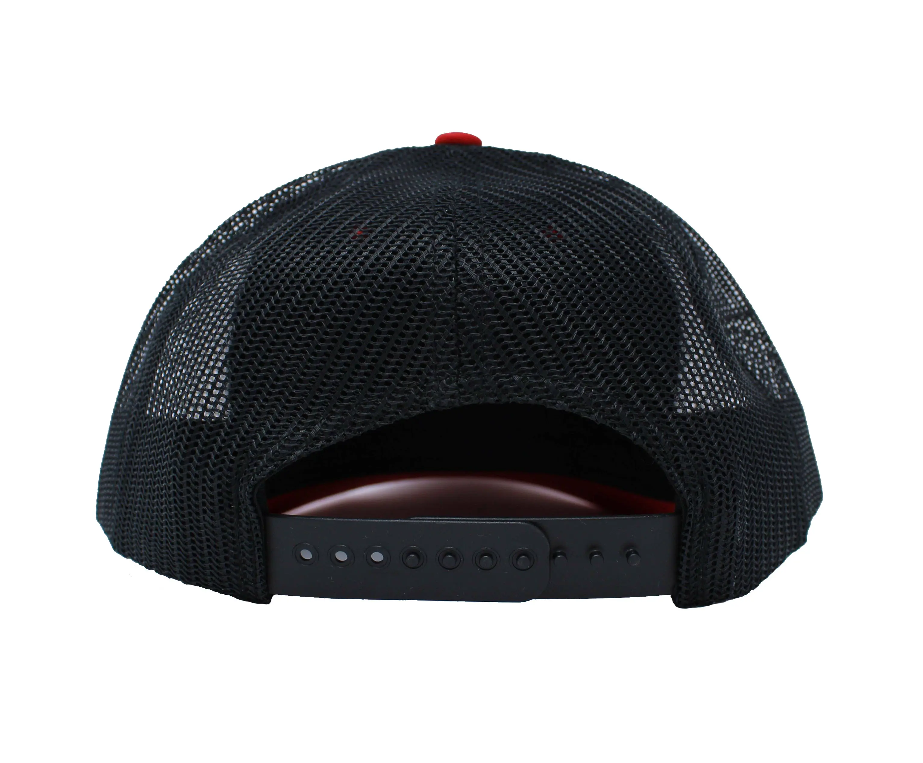 Wholesale Promotional Trucker Hat with Custom Logo 6 Panels Red/Black Color High Quality Mesh Back Trucker Hat Snapback Cap 4
