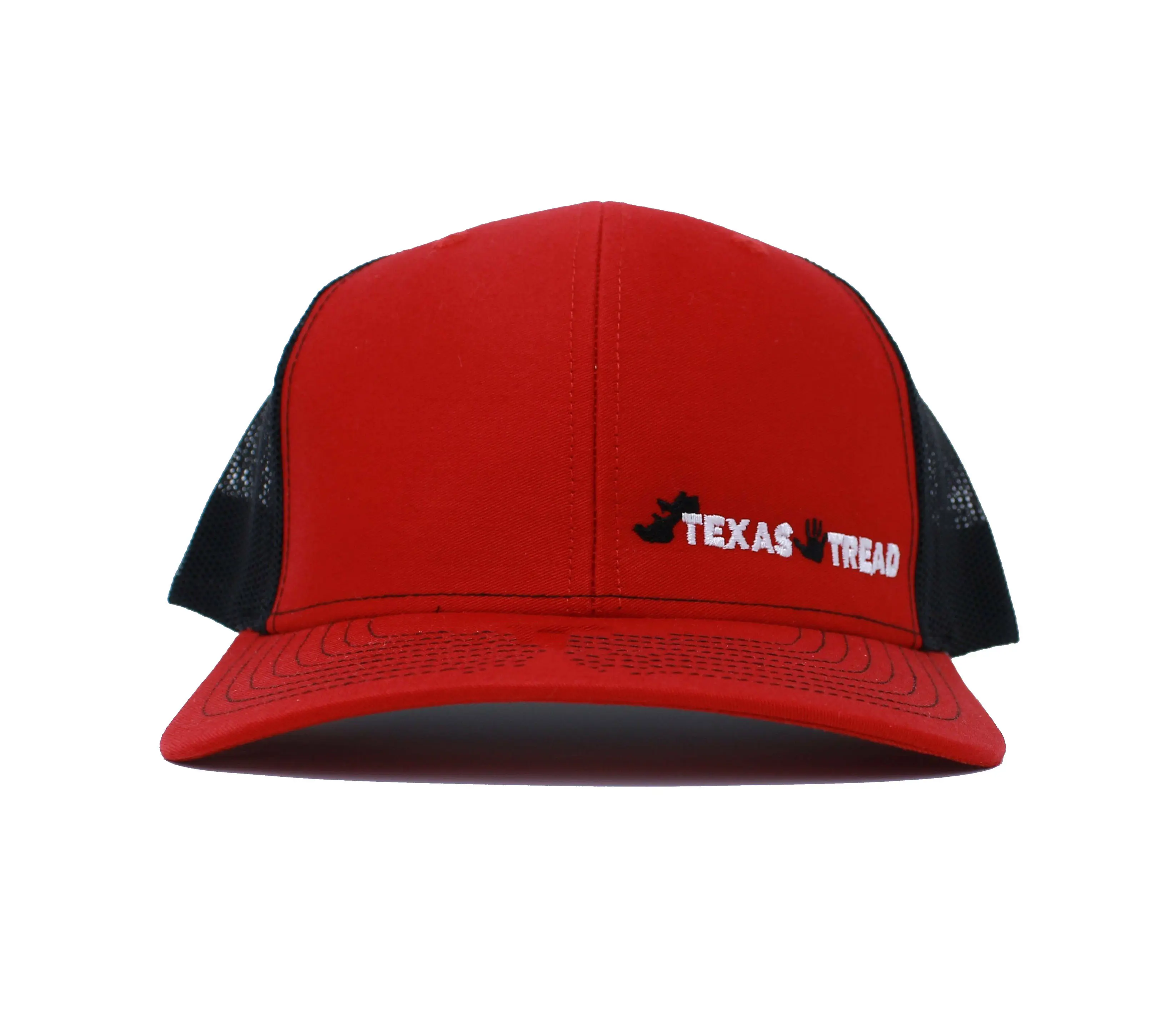 Wholesale Promotional Trucker Hat with Custom Logo 6 Panels Red/Black Color High Quality Mesh Back Trucker Hat Snapback Cap 2