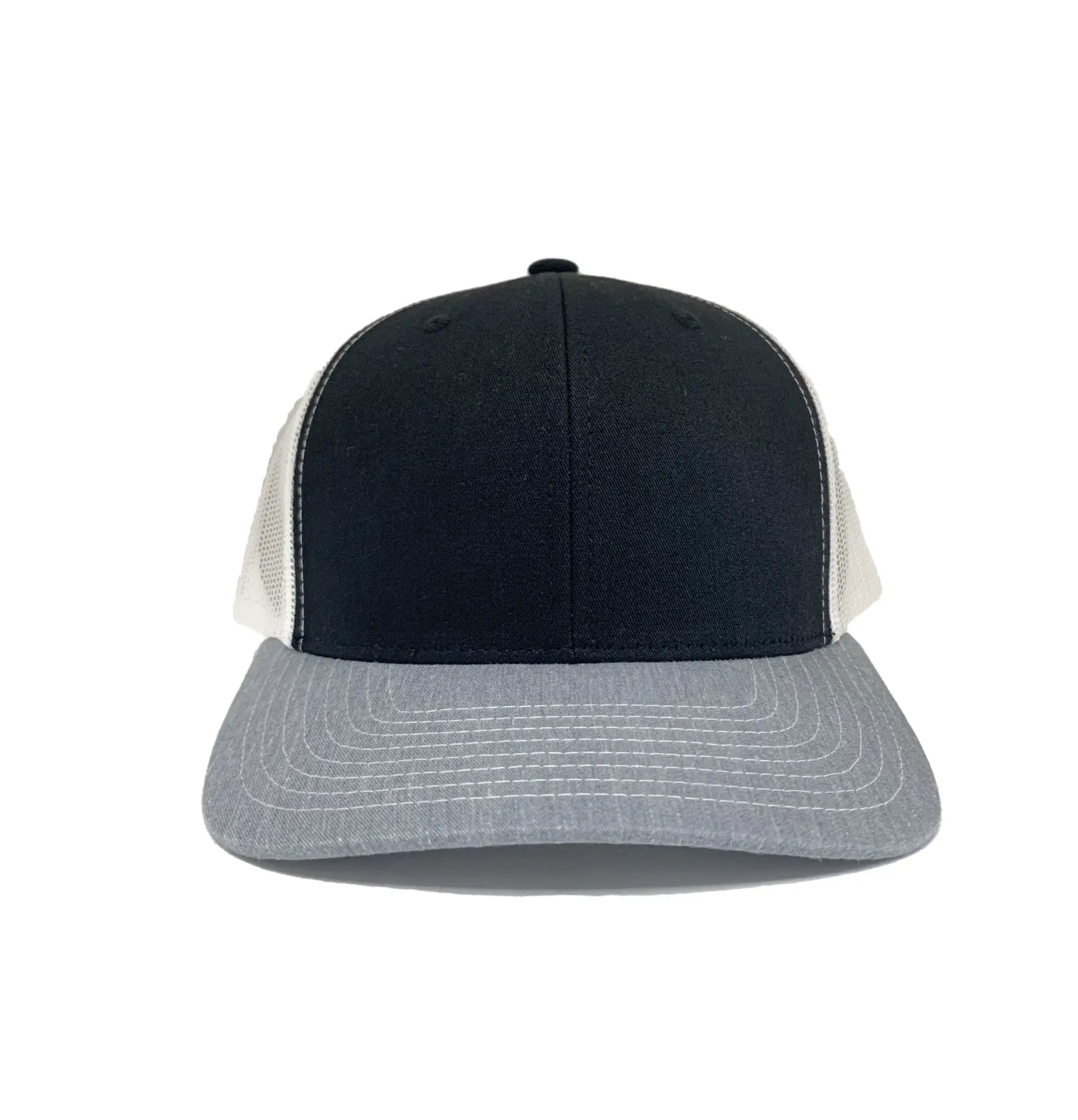 Wholesale Tri Color Custom Plain 6 Panels Trucker Hats Hot Selling Outdoor Caps Custom Color with Low MOQ in Vietnam Factory 2