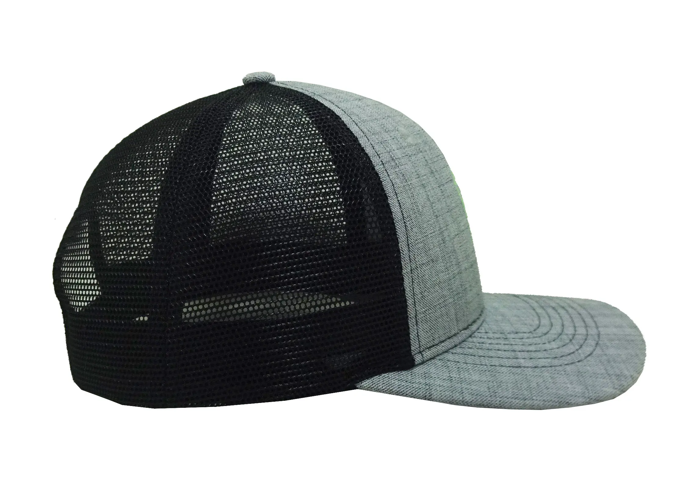 Wholesale Trucker Hats 2D Embroidery Custom Embroidery Logo Grey Color Curved Brim Medium Profile Sports Cap Trucker Cap 3