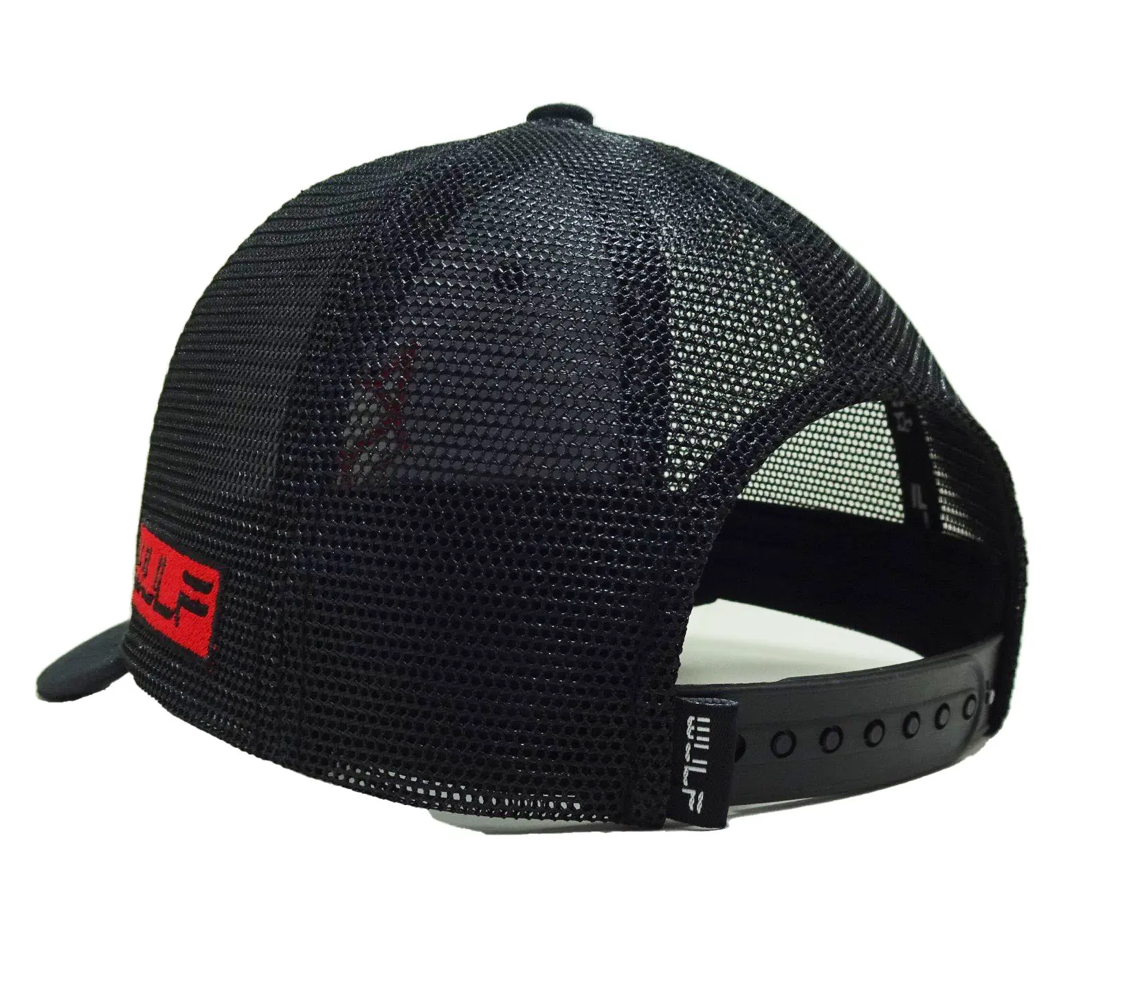 Wholesale Wulf Logo Black Trucker Hats Outdoor 6 Panels 3D Embroidery Logo Custom Makes Men and Women Sport Hats 3