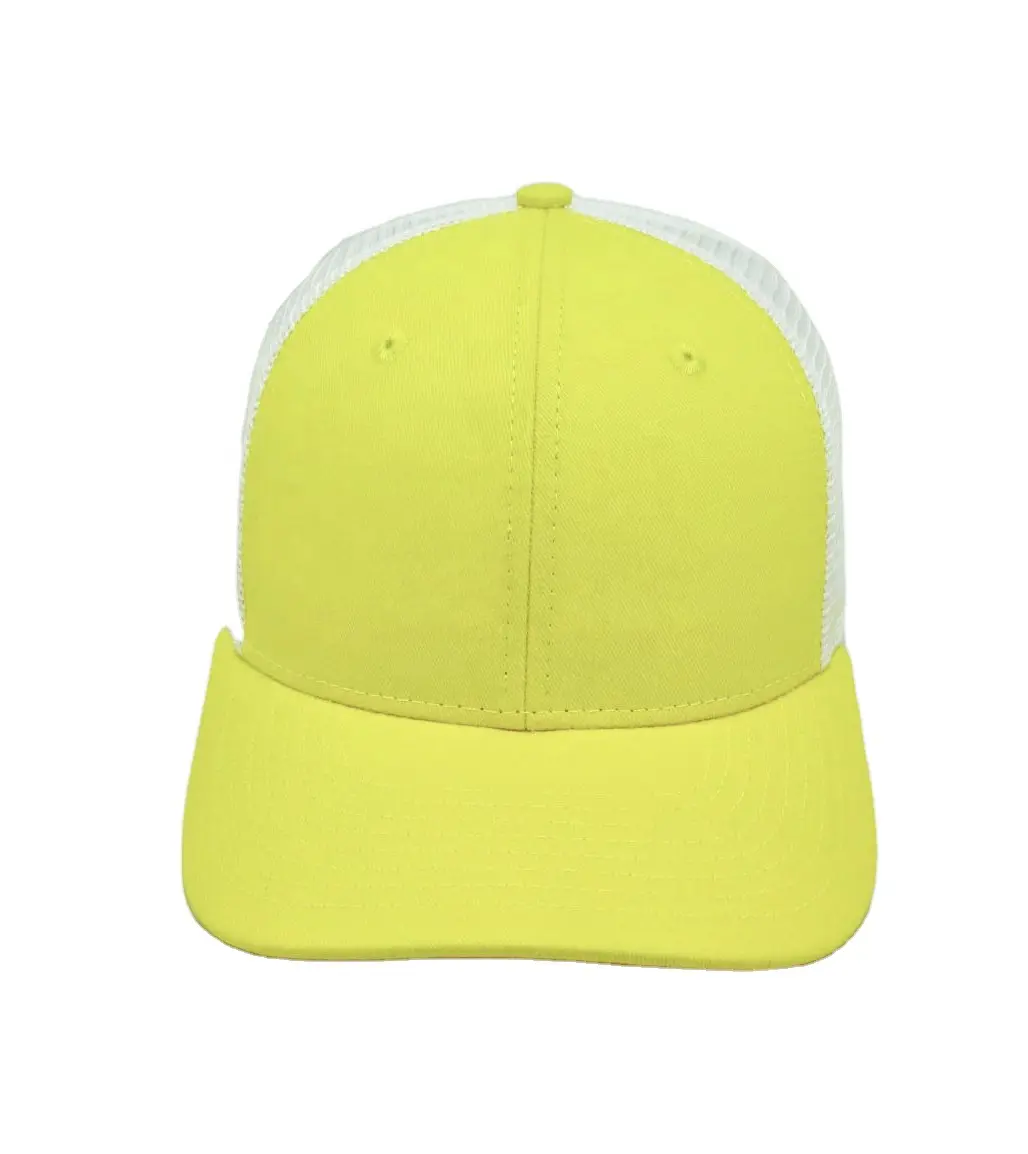 Wholesale Yellow/White Blank Trucker Hats 6 Panels for Promotional Brand Name Cheap Price in Vietnam 1