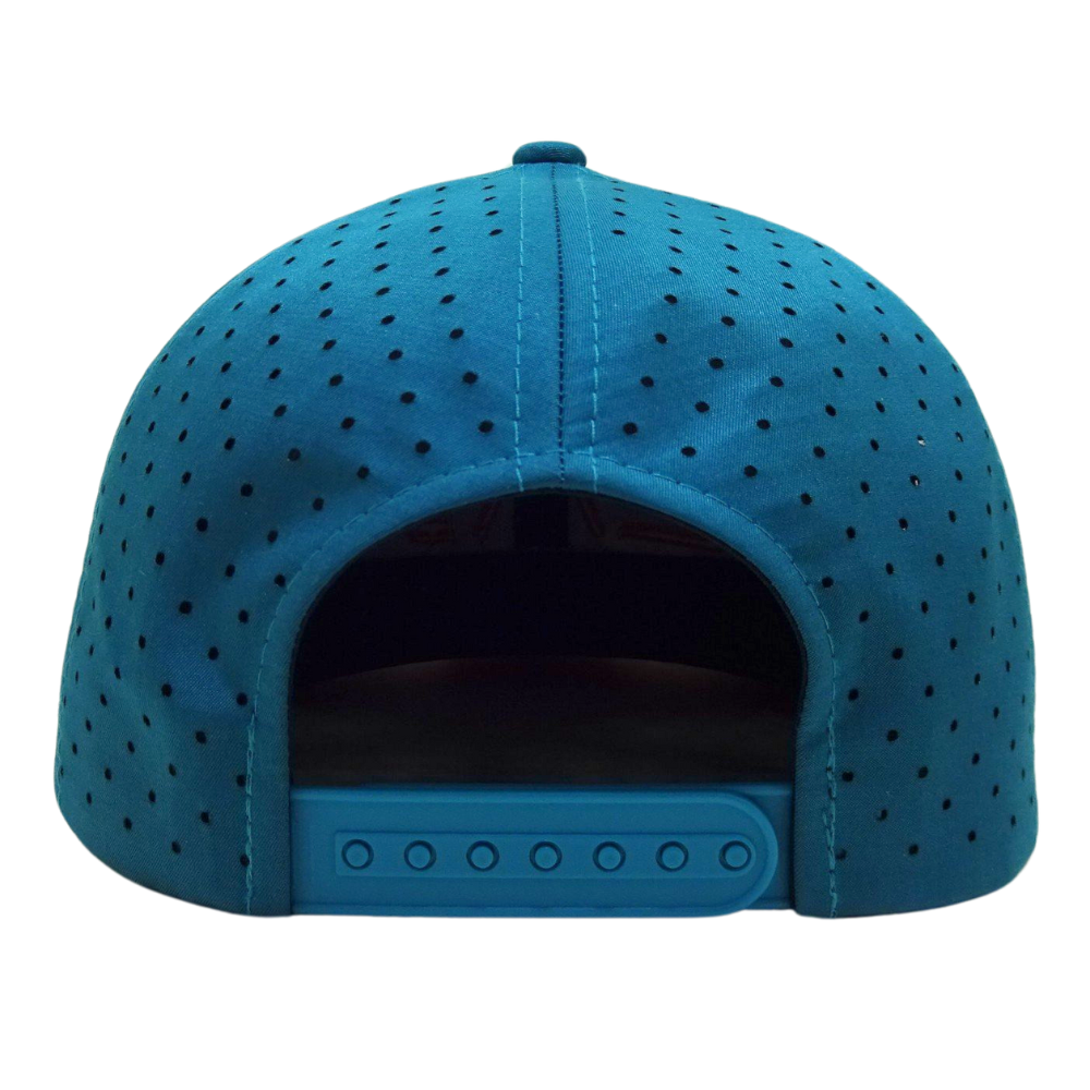 Wholesales OEM Custom Embroidery 6 Panel Waterproof Laser Cut Hole Perforated Structured Mixed Color Single Breasted Buckle 7