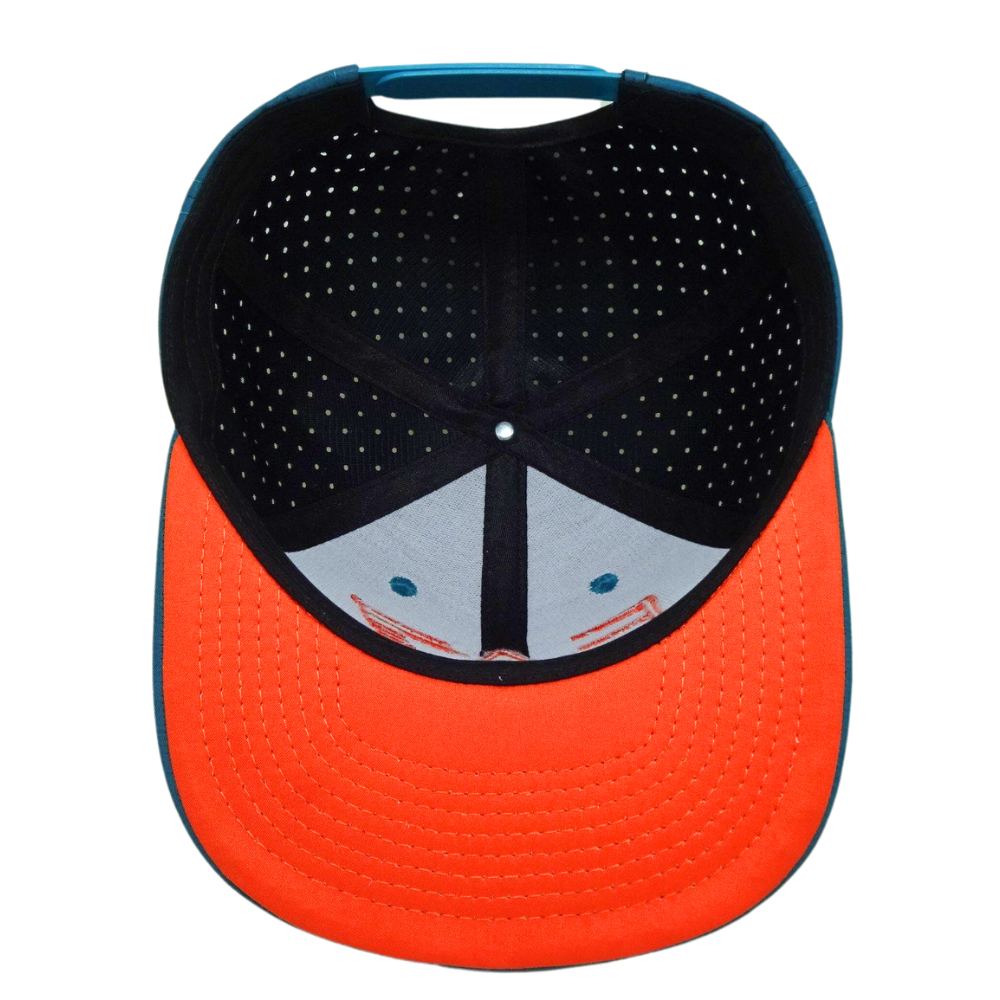 Wholesales OEM Custom Embroidery 6 Panel Waterproof Laser Cut Hole Perforated Structured Mixed Color Single Breasted Buckle 6