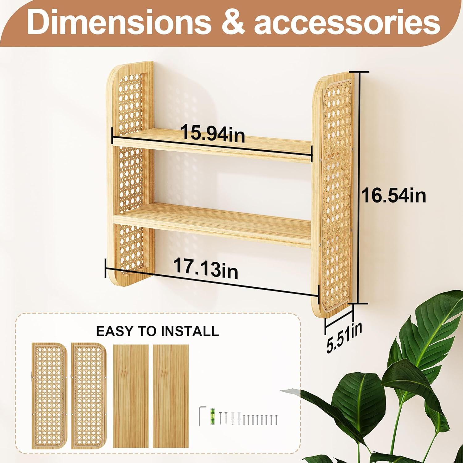 Wicker display shelf with bamboo laminate Made In Vietnam Eco-friendly material used for Home decoration Storage shelf Wholesale 2