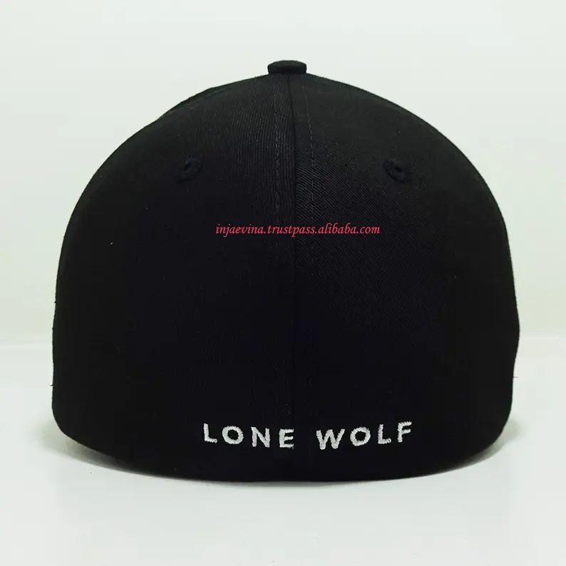 Wolf 2D Logo Embroidered Baseball Cap Vietnam Made Custom Fitted Hat With Personalized Logo Design For Outdoor Streetwear L01 5