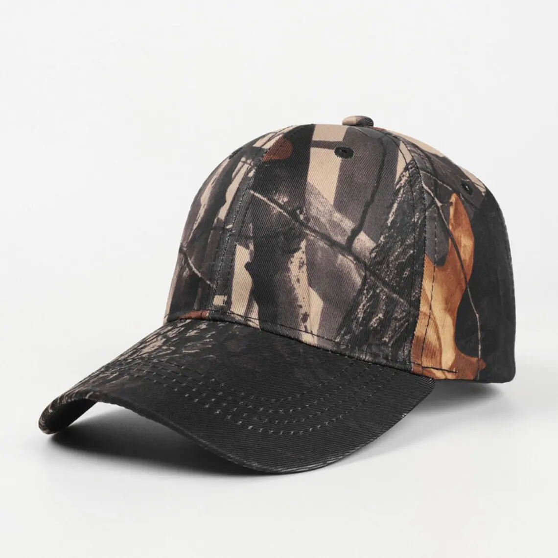 Woodland Camouflage Realtree Style Baseball Cap Unisex Adult Adjustable 6 Panels Curved Brim High Quality Wholesale Baseball Cap 5