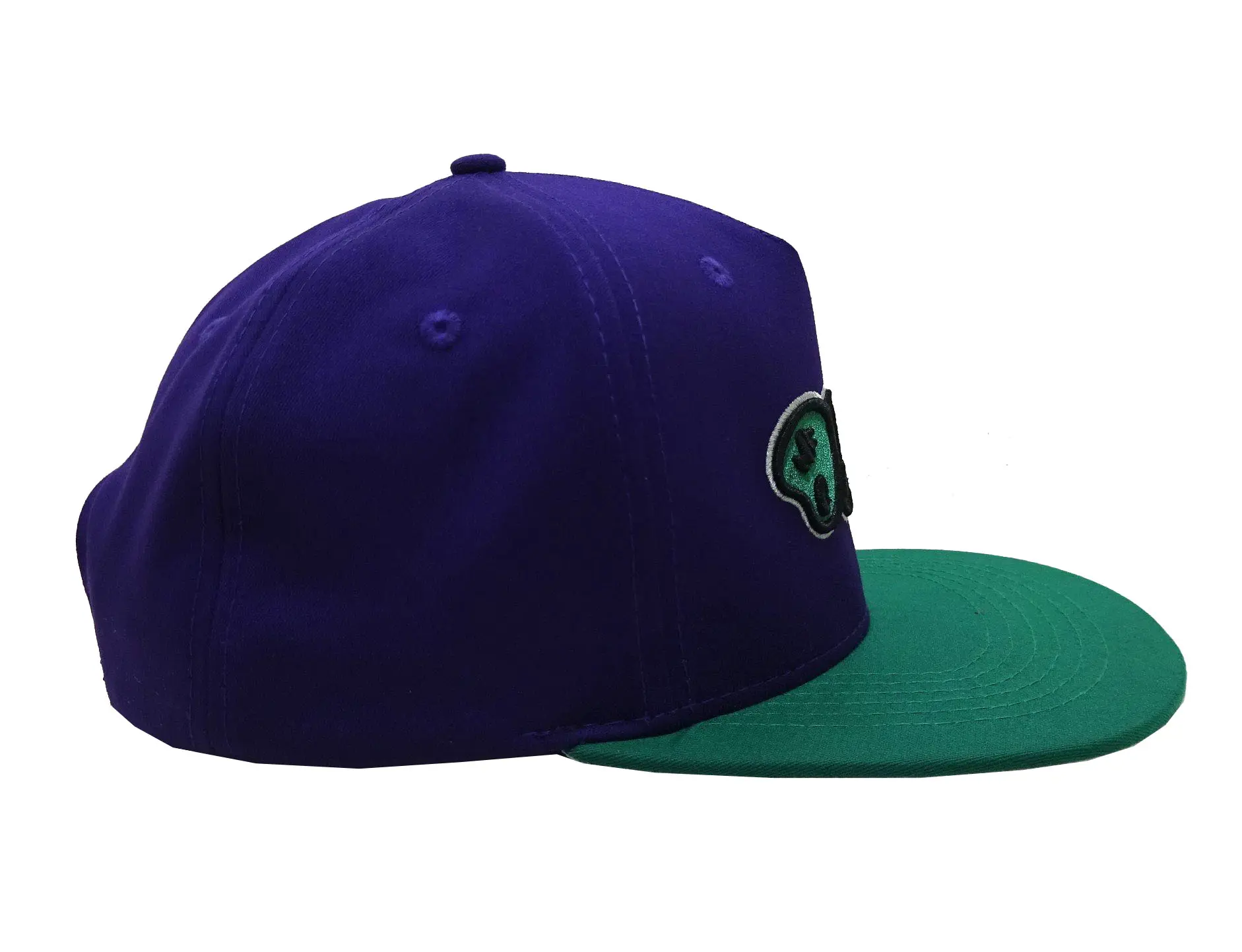 Woven Patch logo 5-Panel Flat Brim High Quality Purple Color High Profile 65% Cotton and 35% Polyester Fabric Snapback Cap 4