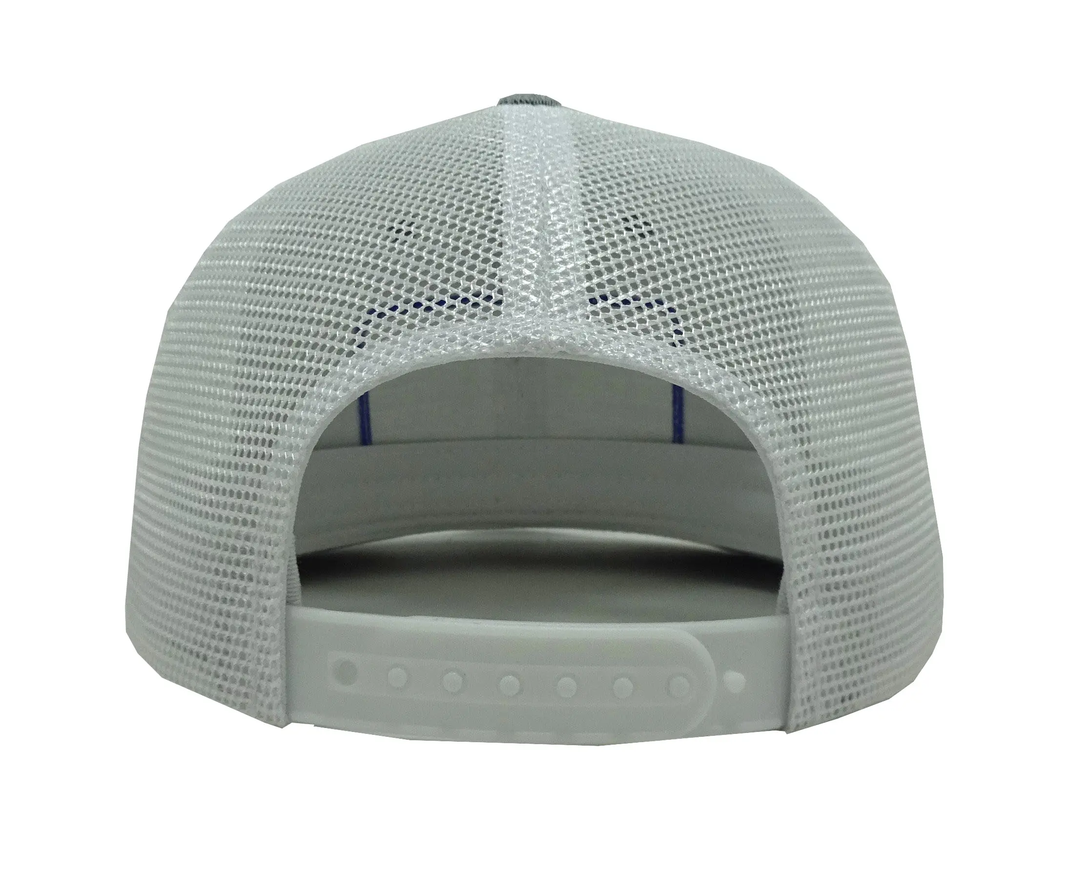 Woven Patch logo 6-Panel Curved Brim High Quality Grey Color Medium Profile Cotton and Mesh Fabric Trucker Hat for Men 5