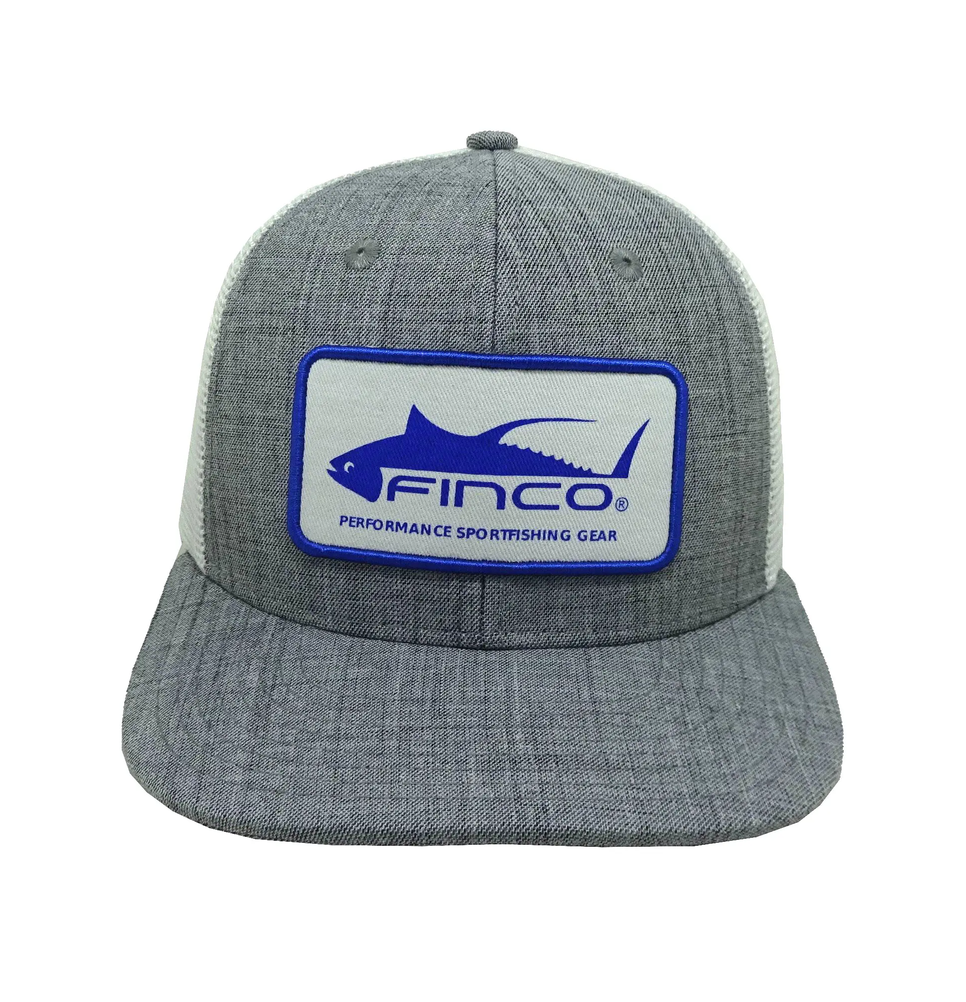 Woven Patch logo 6-Panel Curved Brim High Quality Grey Color Medium Profile Cotton and Mesh Fabric Trucker Hat for Men 1