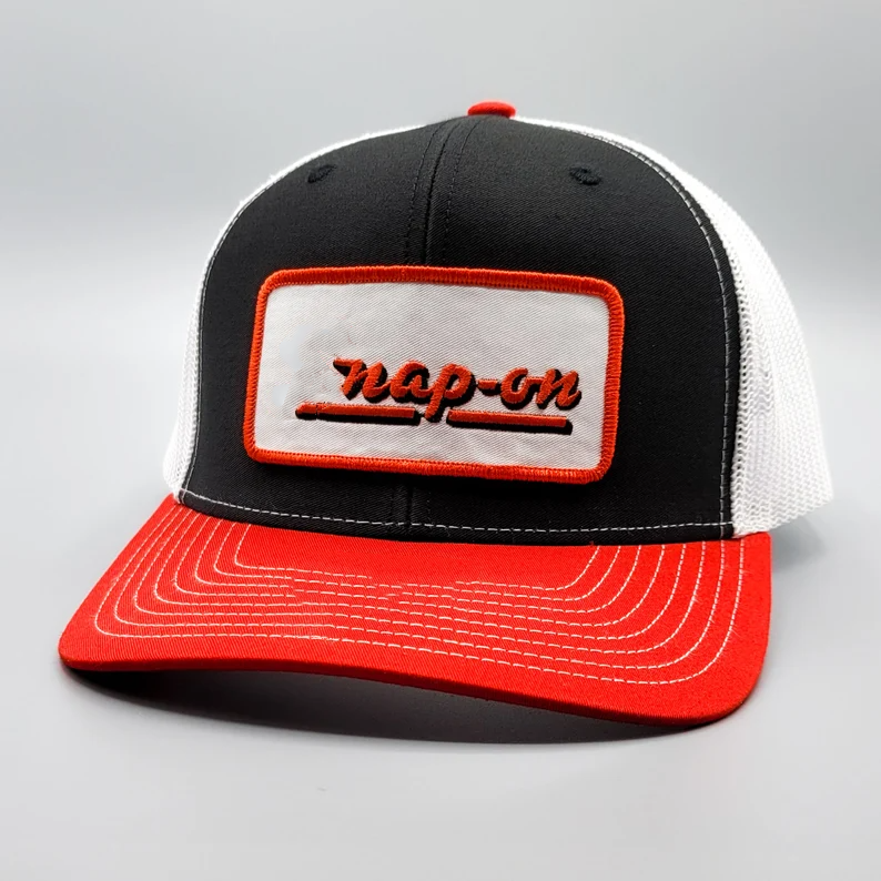 Woven Patch Logo 6-Panel Curved Brim High Quality Structured Medium Profile Cotton and Mesh Fabric Snapback Cap Trucker Hats 2