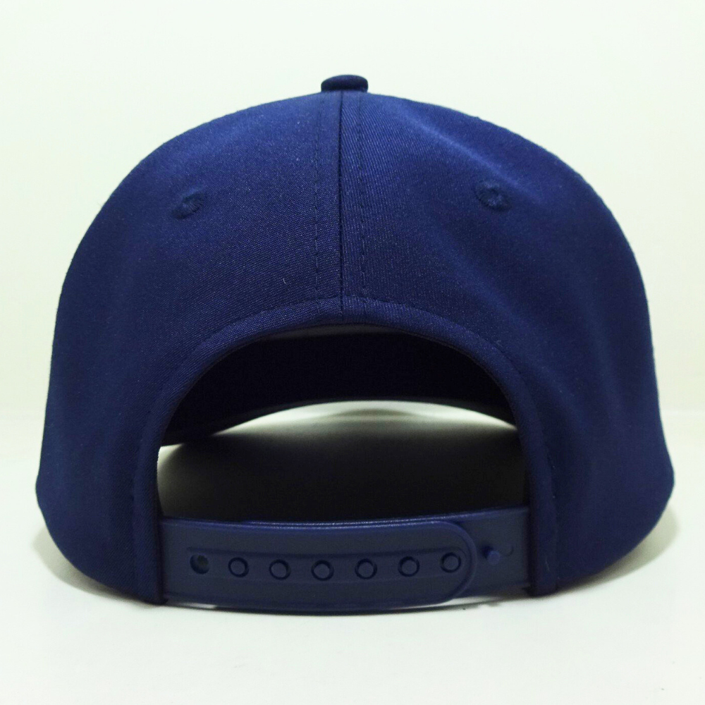 Woven Patch Logo Contrast Rope Hats 5 Panel Soft Structured Slightly Curved Brim Adjustable Snapback Closure Navy Blue/White OEM 6