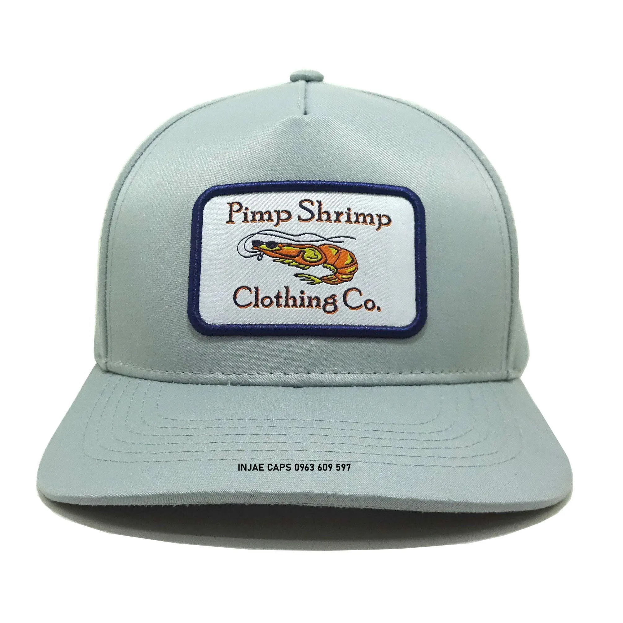 Woven Patch logo Custom Camper Hat 5 Panels Polyester Spandex Snapback Hat Vietnam Supplier Hats For Business Sport Dad Caps 1