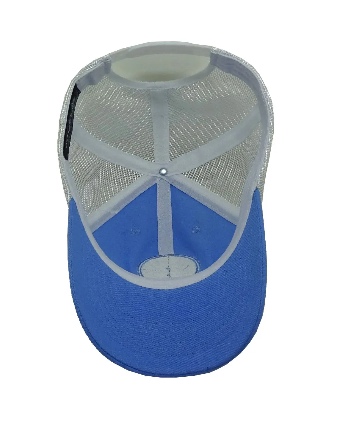 Woven Patch logo Unstructured 6-Panel Curved Brim High Quality Blue Color Low Profile Trucker Hat in Vietnam Factory 5