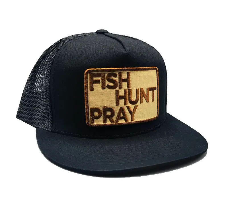 Woven Patch Logo Wholesale Products Trucker Hat 5-Panel Flat Brim High Quality Black Color Medium Profile Sports Cap Trucker Hat 4