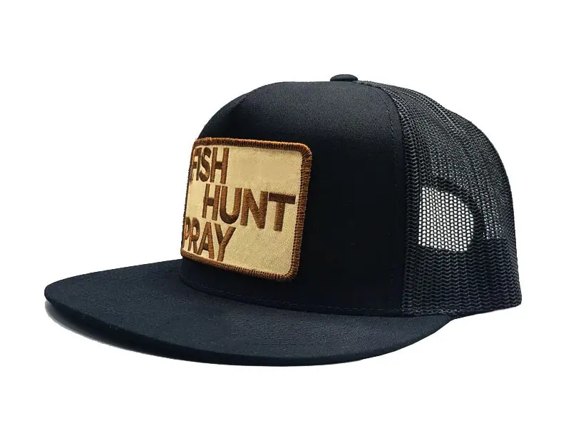 Woven Patch Logo Wholesale Products Trucker Hat 5-Panel Flat Brim High Quality Black Color Medium Profile Sports Cap Trucker Hat 5