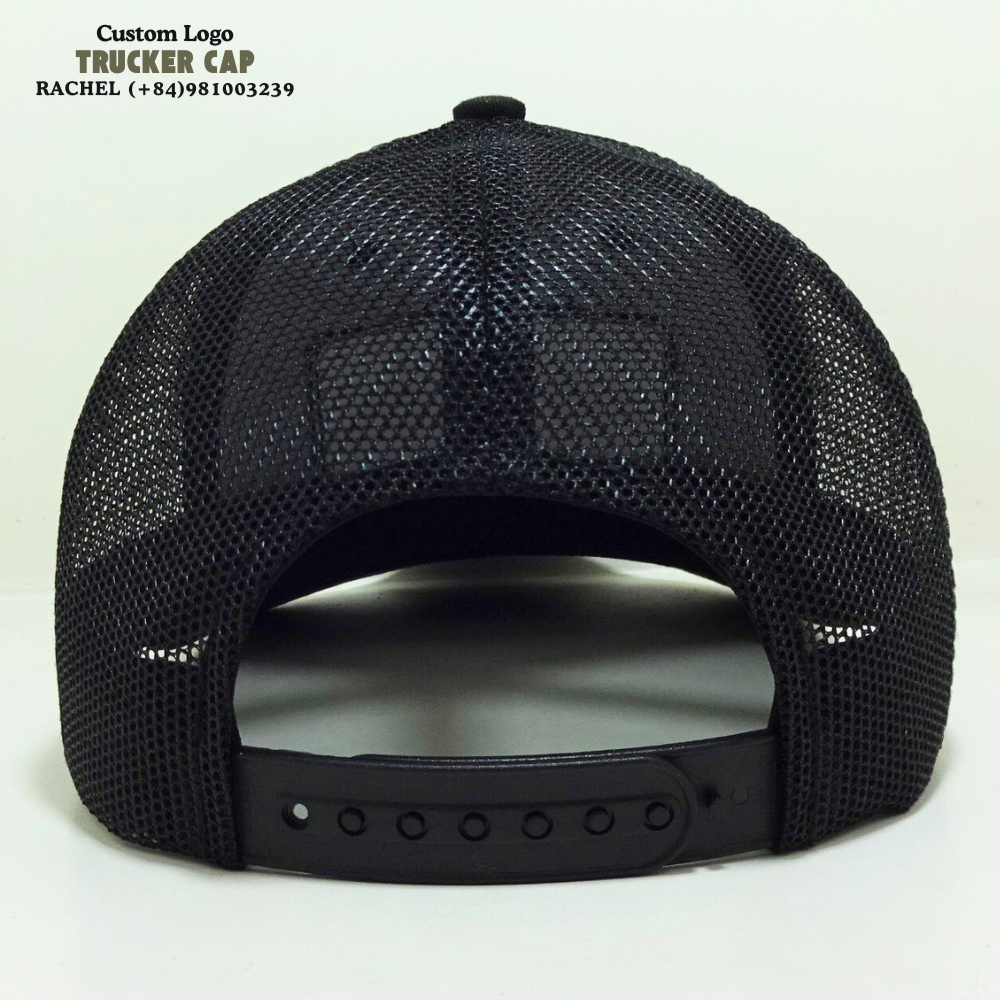 Woven Patches Trucker Hats 6 Panel Structured Gorras Black Breathable Mesh Adjustable Snapback Closure Cap For All Occasions OEM 6