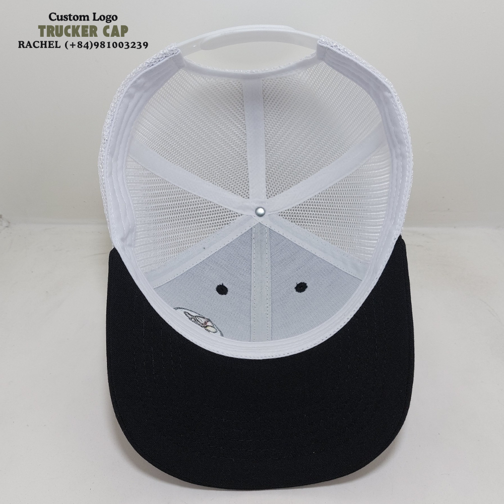 Y 6606 Trucker Hats 6 Panel Gorras Structured Caps Embroidered Logo Black/White Slight Curved Brim Adjustable Snapback Closure 6