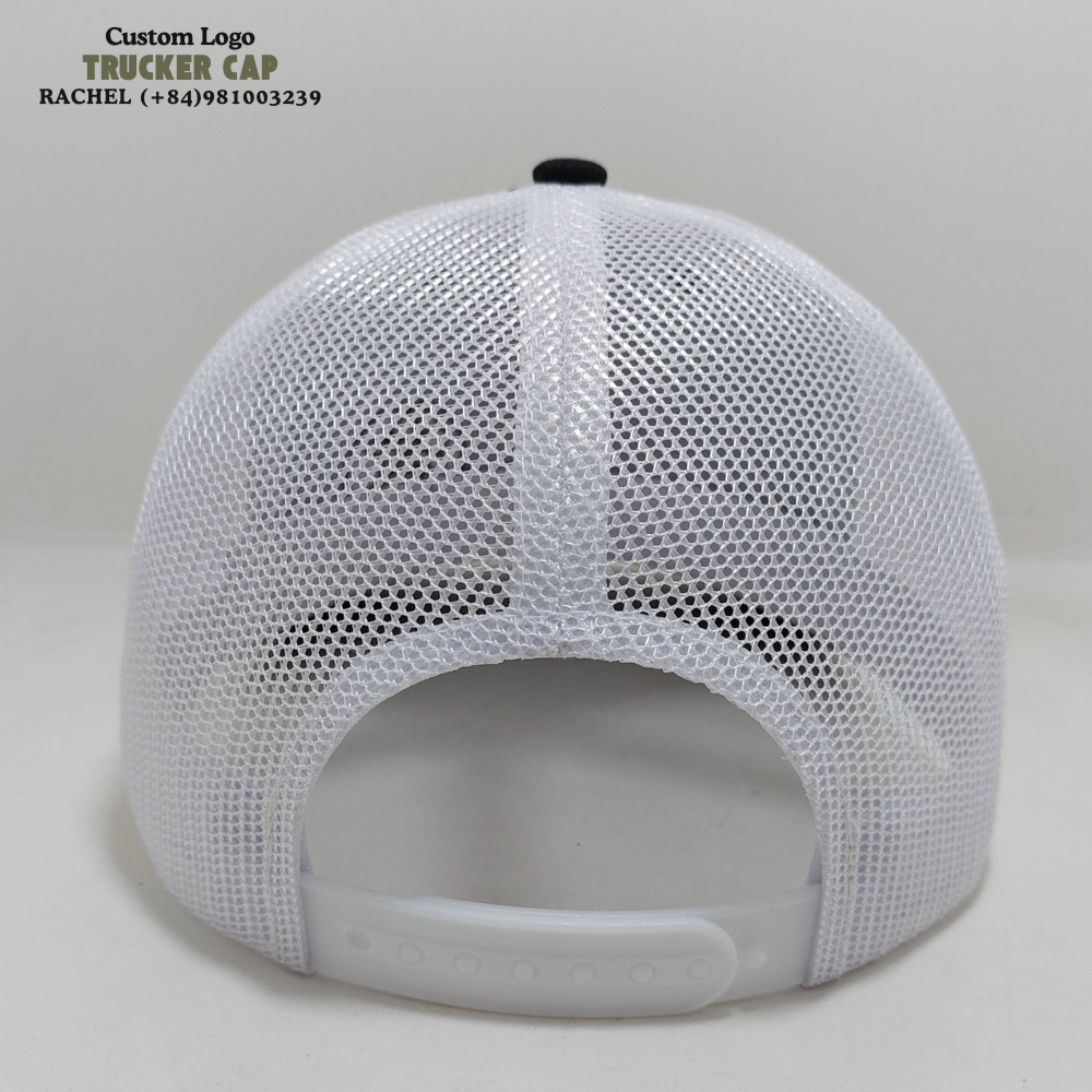 Y 6606 Trucker Hats 6 Panel Gorras Structured Caps Embroidered Logo Black/White Slight Curved Brim Adjustable Snapback Closure 7