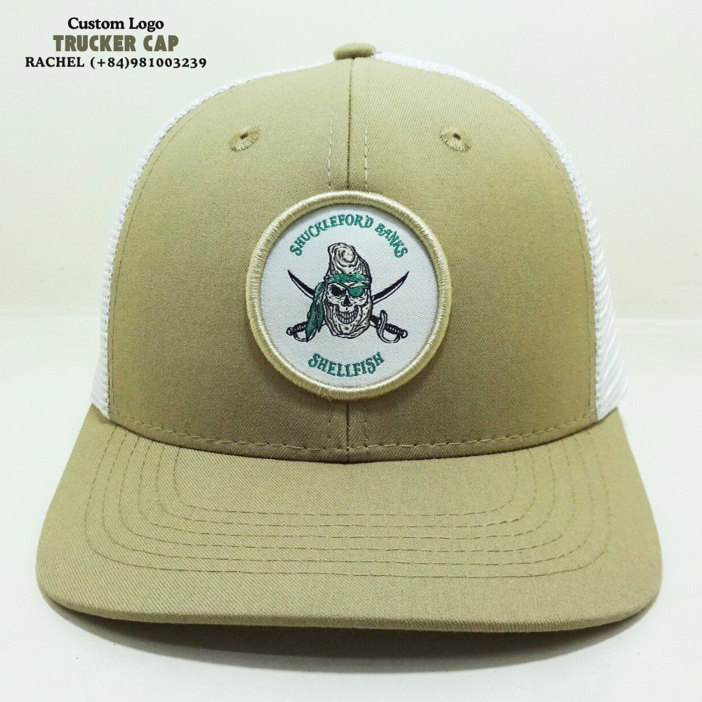 Y 6606 Trucker Hats 6 Panel Structured Caps Embroidered/Woven Patches Slightly Curved Brim Private Label On Sweatband Snapback 3