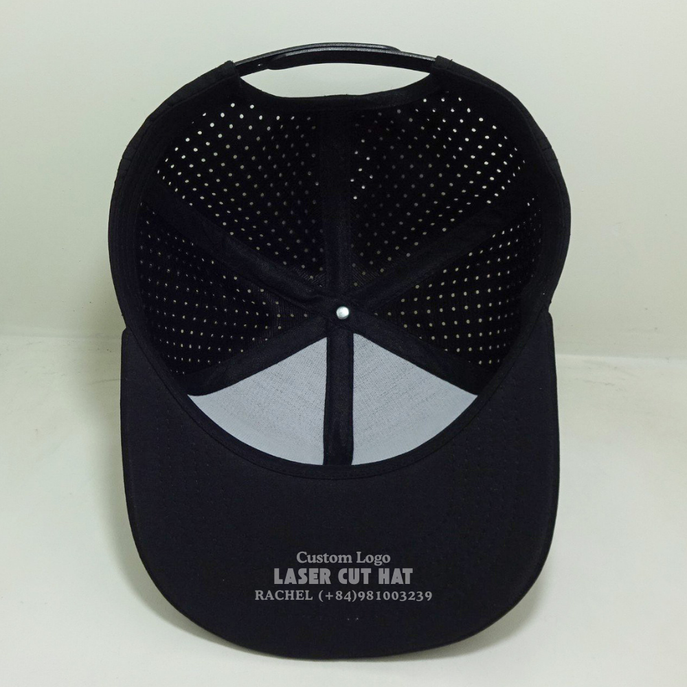 Y Hat Shape 6 Panel Snapback Structured Hats 3D Embroidered Logo High Profile Laser Cut Hole Perforated Adjustable Snapback OEM 4