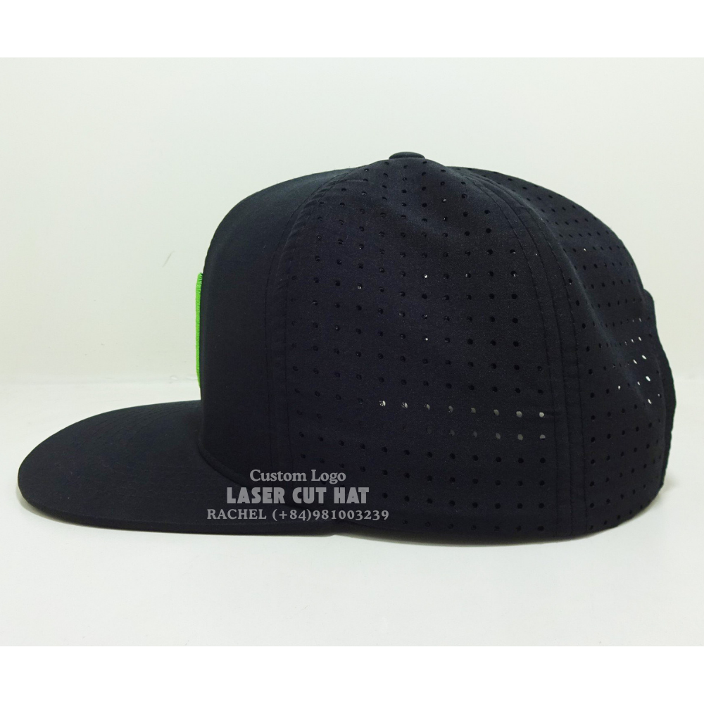 Y Hat Shape 6 Panel Snapback Structured Hats 3D Embroidered Logo High Profile Laser Cut Hole Perforated Adjustable Snapback OEM 2