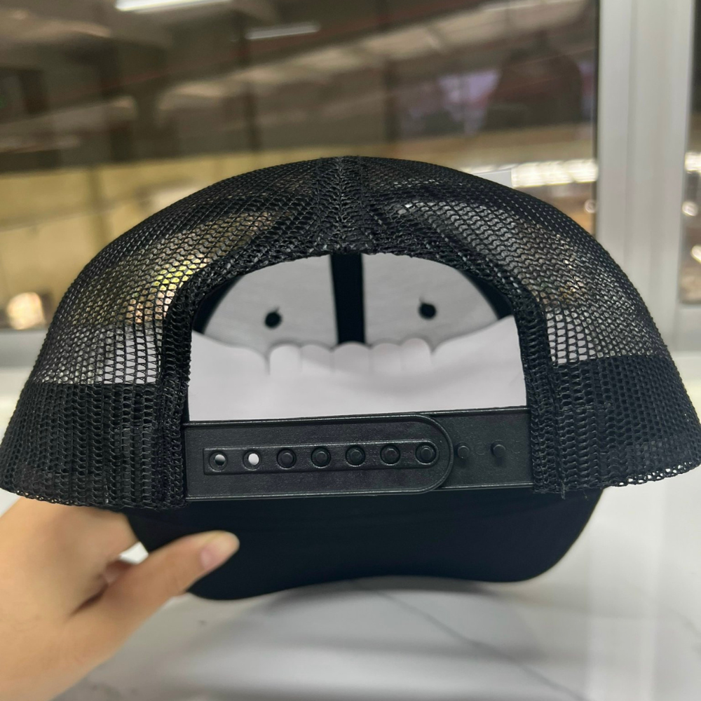 Y Ri 112 3D Custom Embroidery 6 Panel Trucker Black Black Mesh Structured Single Breasted Buckle for Your Brand OEM Factory 6