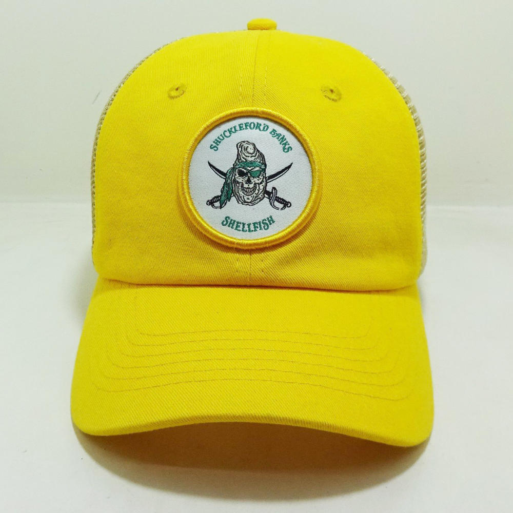 Yellow Baseball Trucker Hats 6 Panel Gorras Structured Caps Woven Patches Label On Sweatband Adjustable Snapback Closure Unisex 1