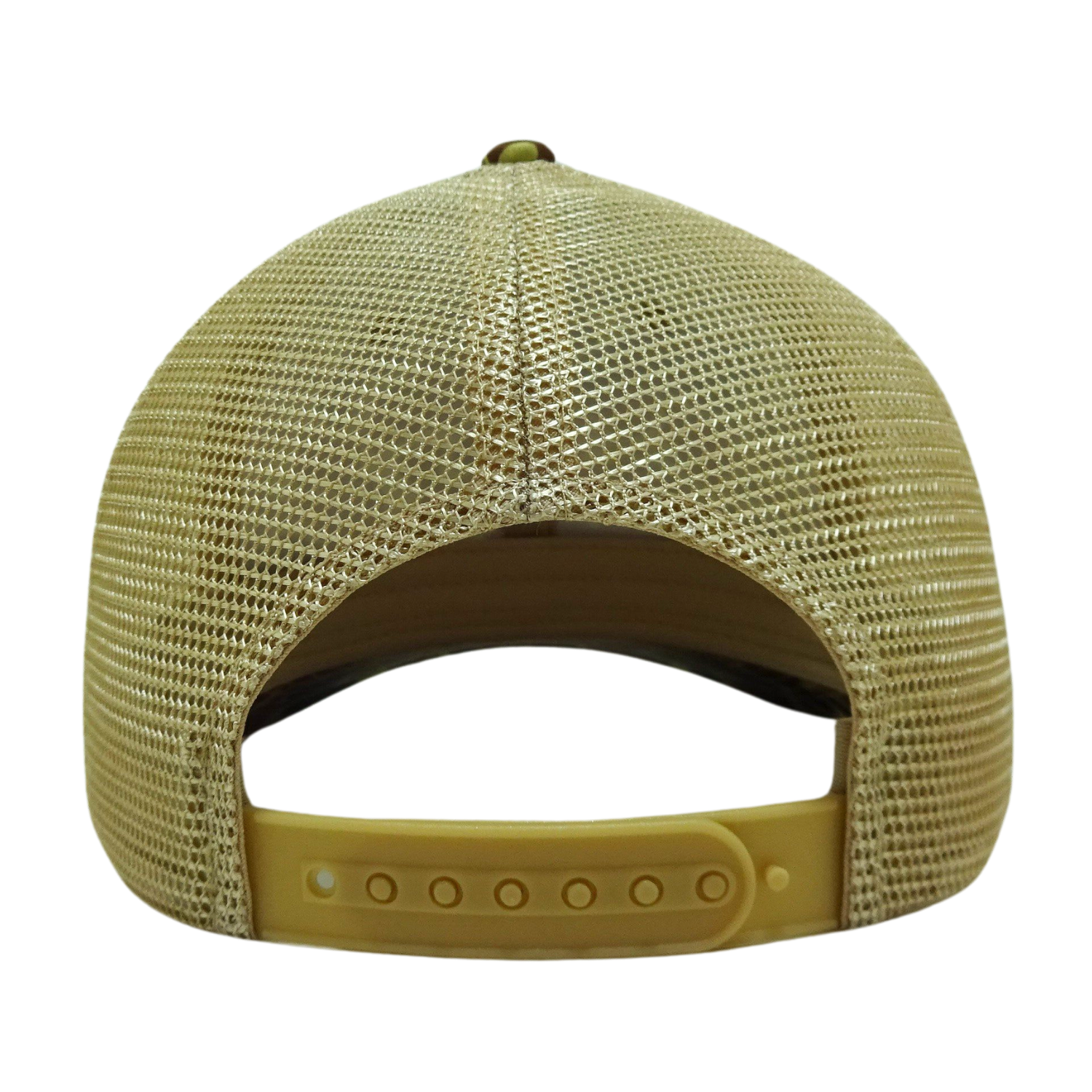 Yellow Camouflage 6 Panel Contrast Embroidered/Woven Logo Patch Structured Cap Plastic Single Row Buckle Snapback Closure Unisex 6
