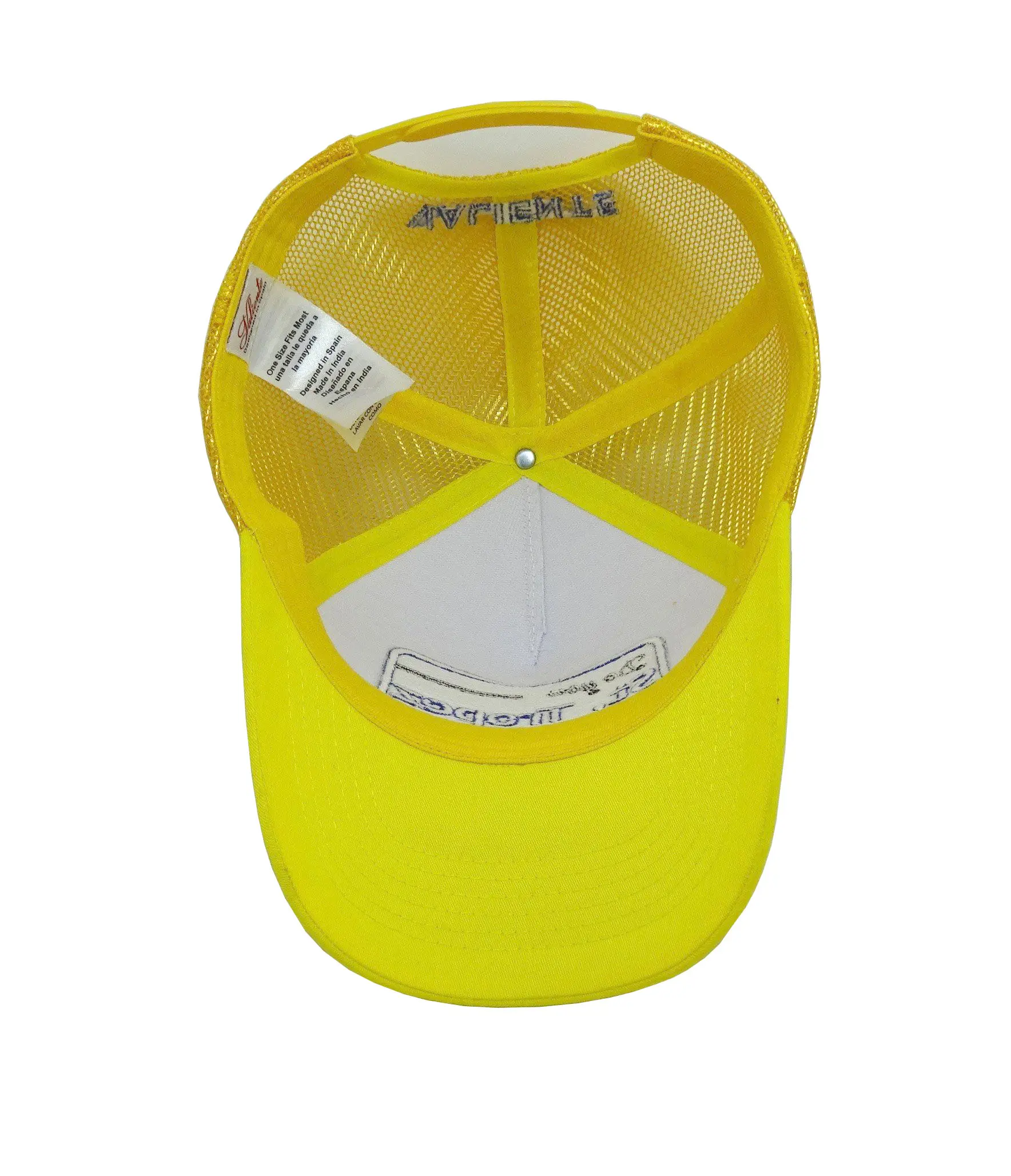 Yellow Trucker Hat With Mesh Big EMbroidery Logo Baseball Hat Sport Style Customized Design Vietnam Brand Hats for Business 4