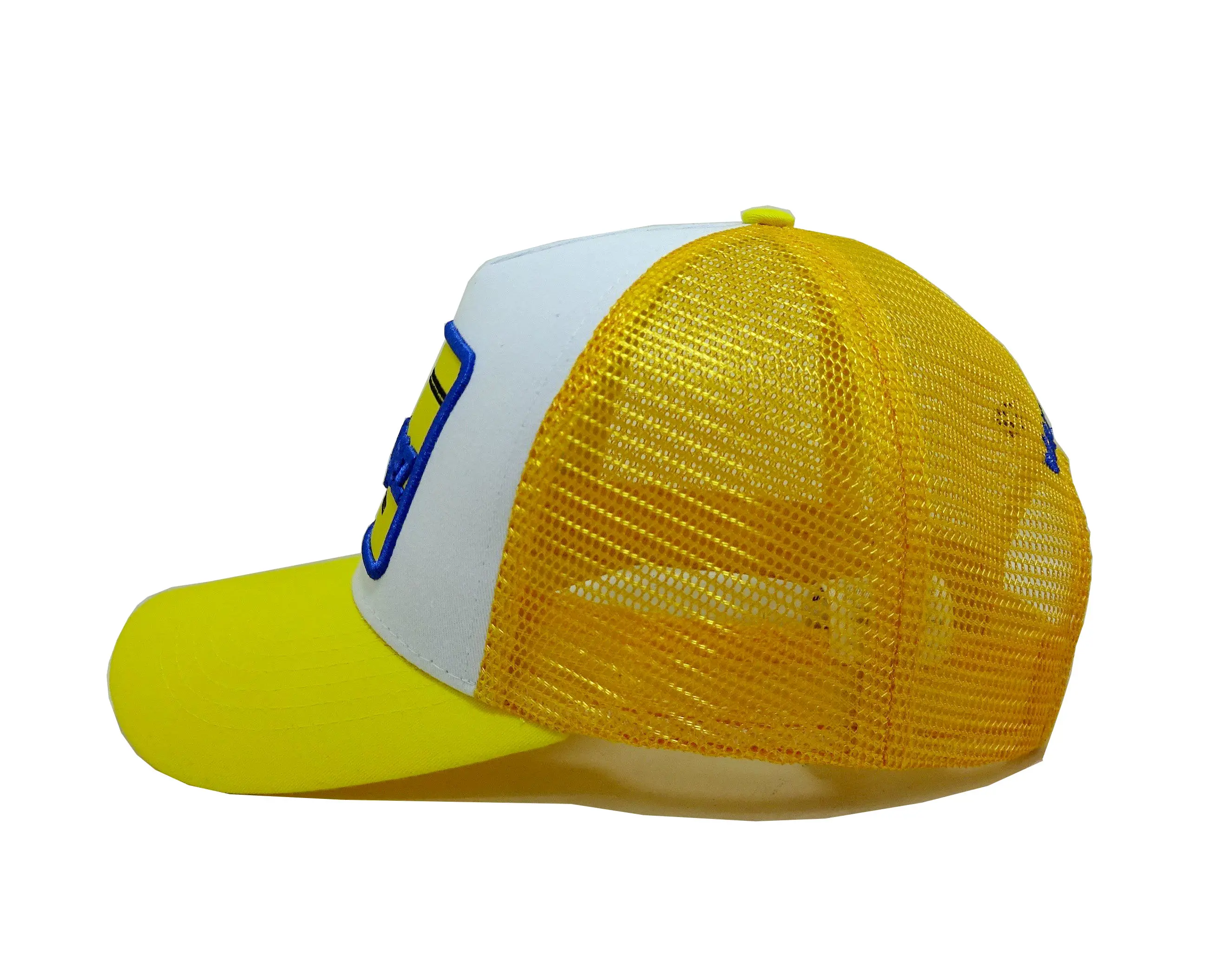 Yellow Trucker Hat With Mesh Big EMbroidery Logo Baseball Hat Sport Style Customized Design Vietnam Brand Hats for Business 3
