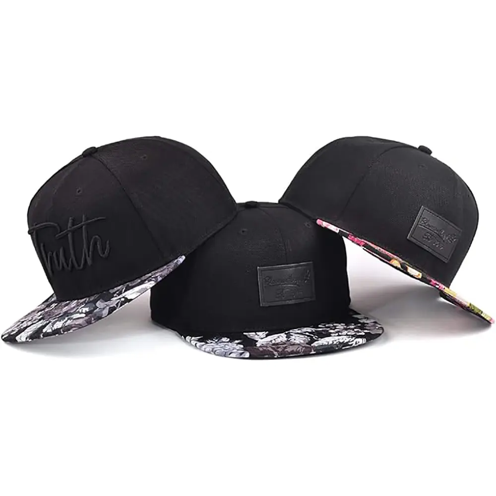 Youth New Fashion Floral Snapback Cap Patch Printed Custom High Quality Hats Snapback Caps 6